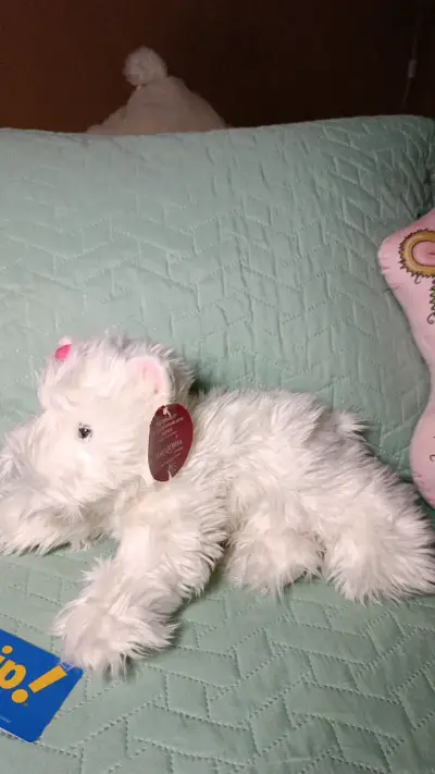 Peluche perro blanco Make-A-Wish suave - miniatura 1