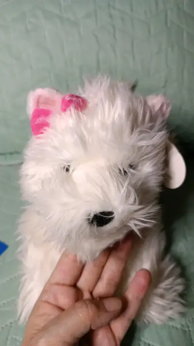 Peluche perro blanco Make-A-Wish suave - miniatura 4