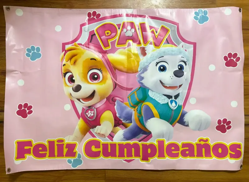 Afiche de cumpleaños Paw Patrol para niños