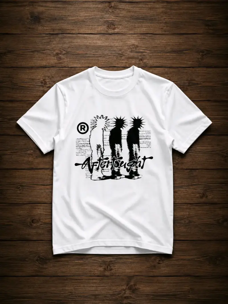 Polera blanca con diseño gráfico punk - 1