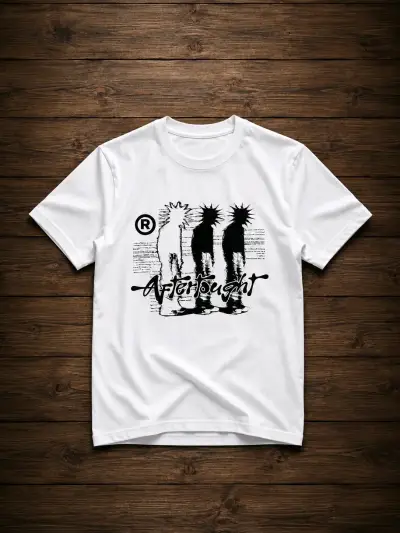 Polera blanca con diseño gráfico punk - miniatura 1