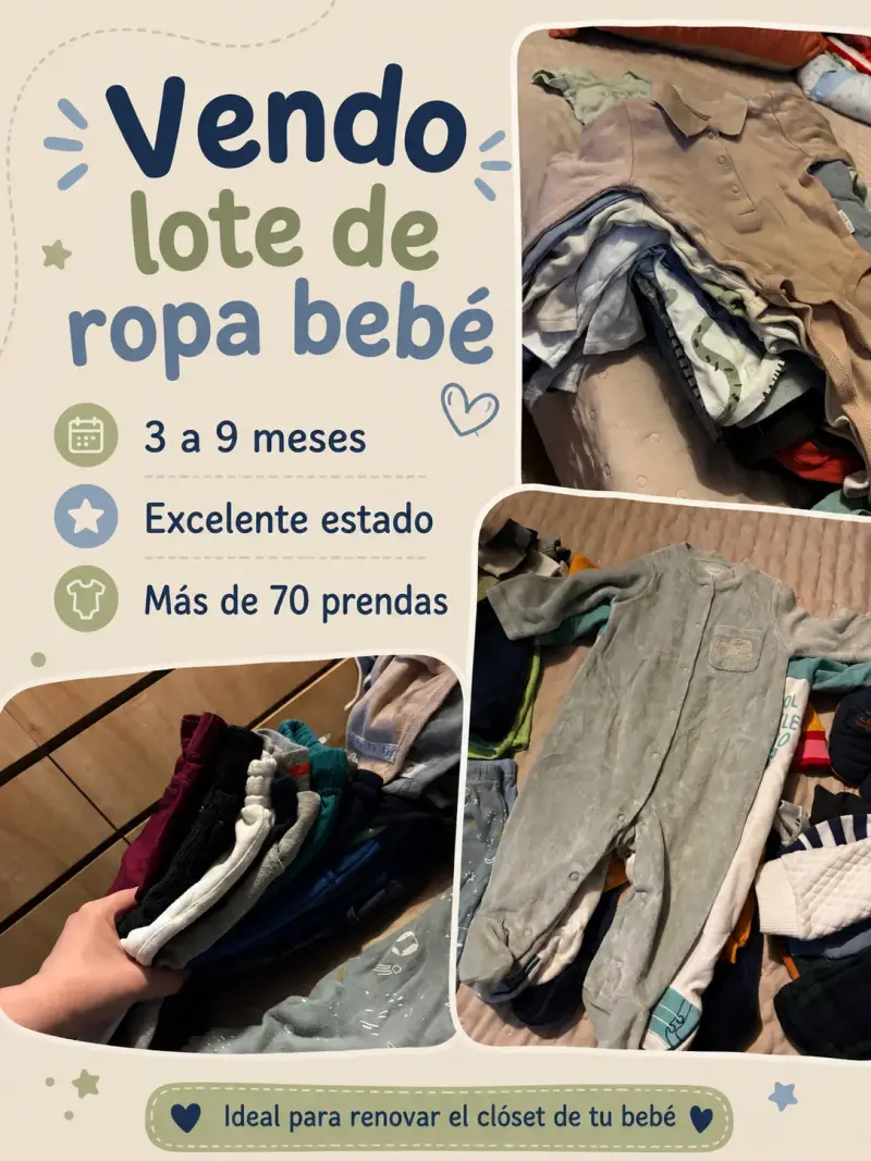 Lote de ropa bebé 3 a 9 meses en excelente estado