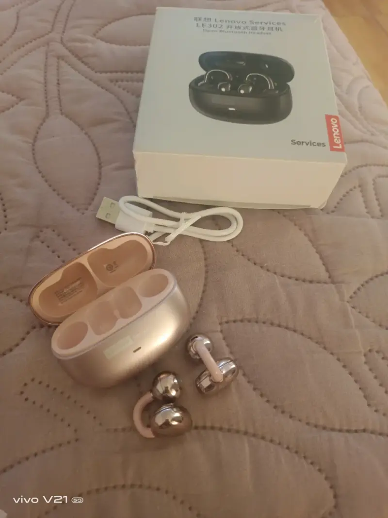 Auriculares Bluetooth Lenovo LE802 Rosados - 1
