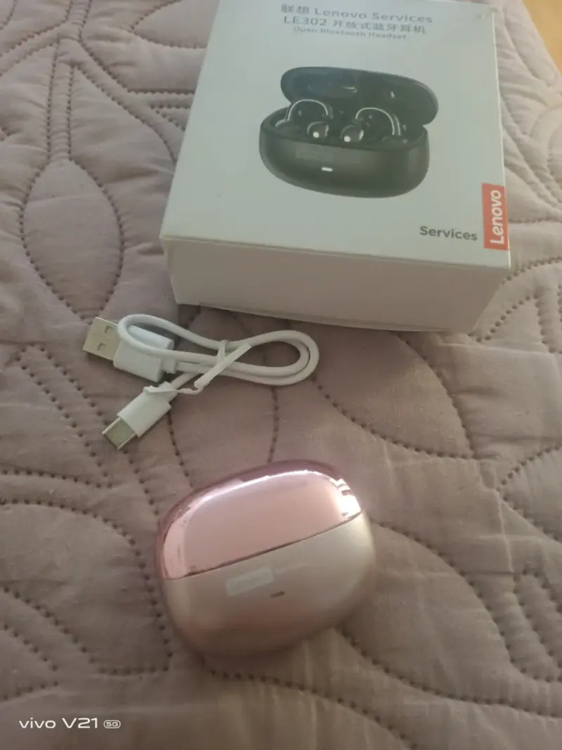 Auriculares Bluetooth Lenovo LE802 Rosados - 3