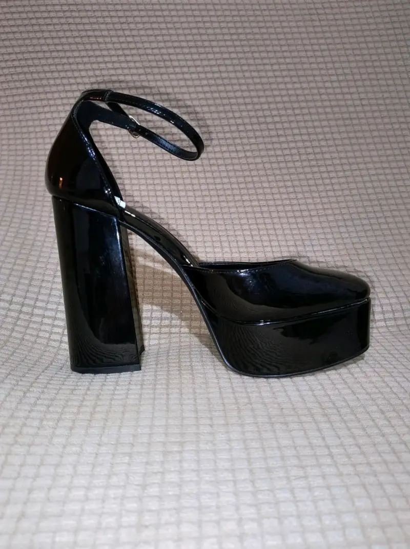 Zapatos de tacón alto negros charol - 4