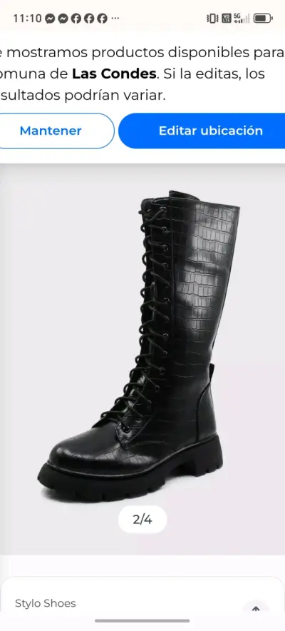 Botas negras de cuero estilo militar - miniatura 3