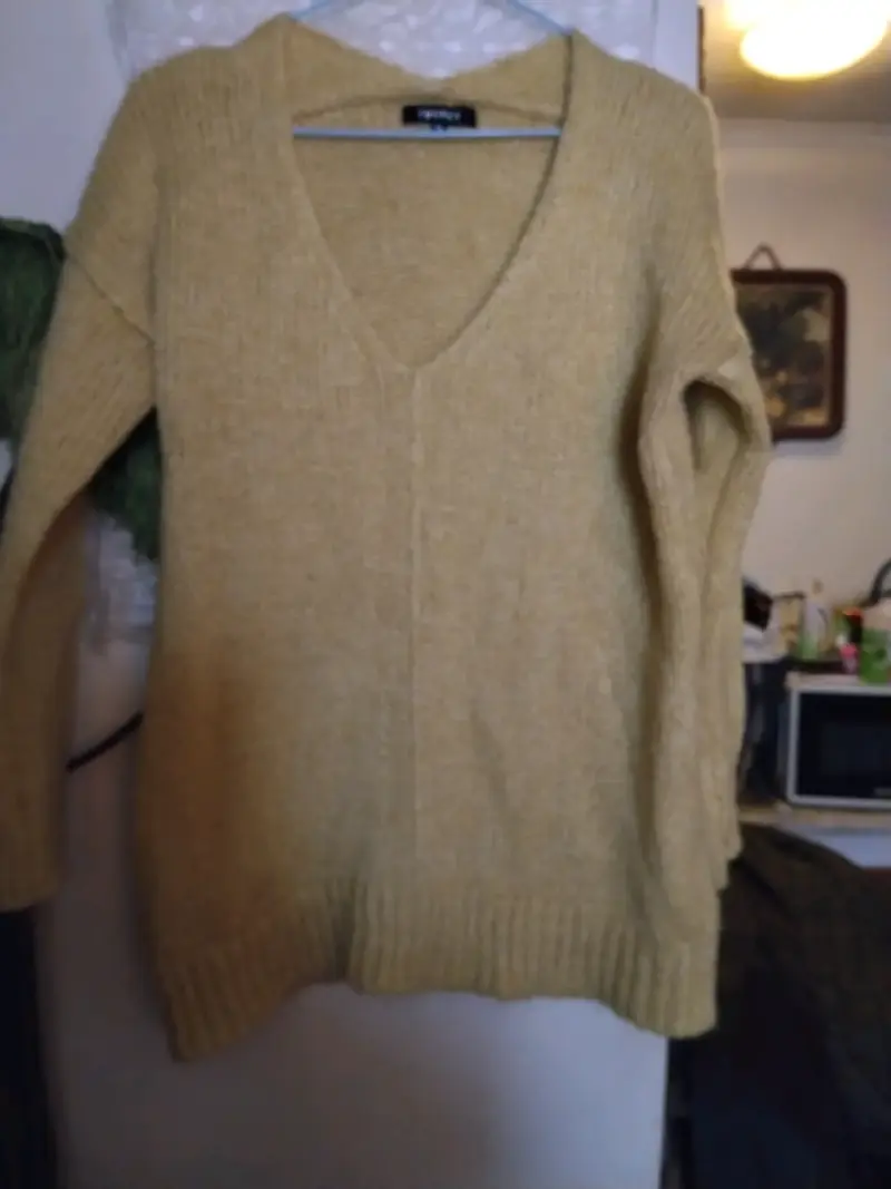 Suéteres de punto para mujer en azul y beige - 2
