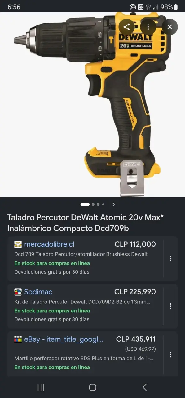 Taladro Atornillador Inalámbrico DeWalt 20V Brushless - 5