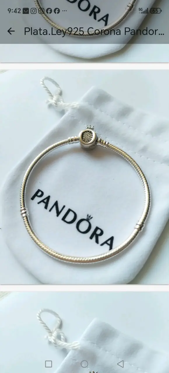Pulsera de plata 925 con corona - 1