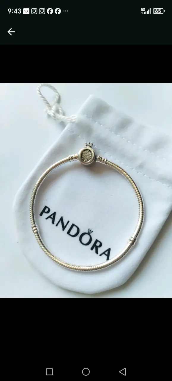 Pulsera de plata 925 con corona - 2