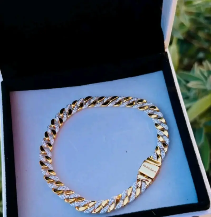 Pulsera Pandora de oro y diamantes talla 19 - 1
