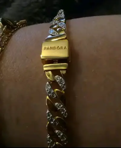 Pulsera Pandora de oro y diamantes talla 19 - miniatura 2