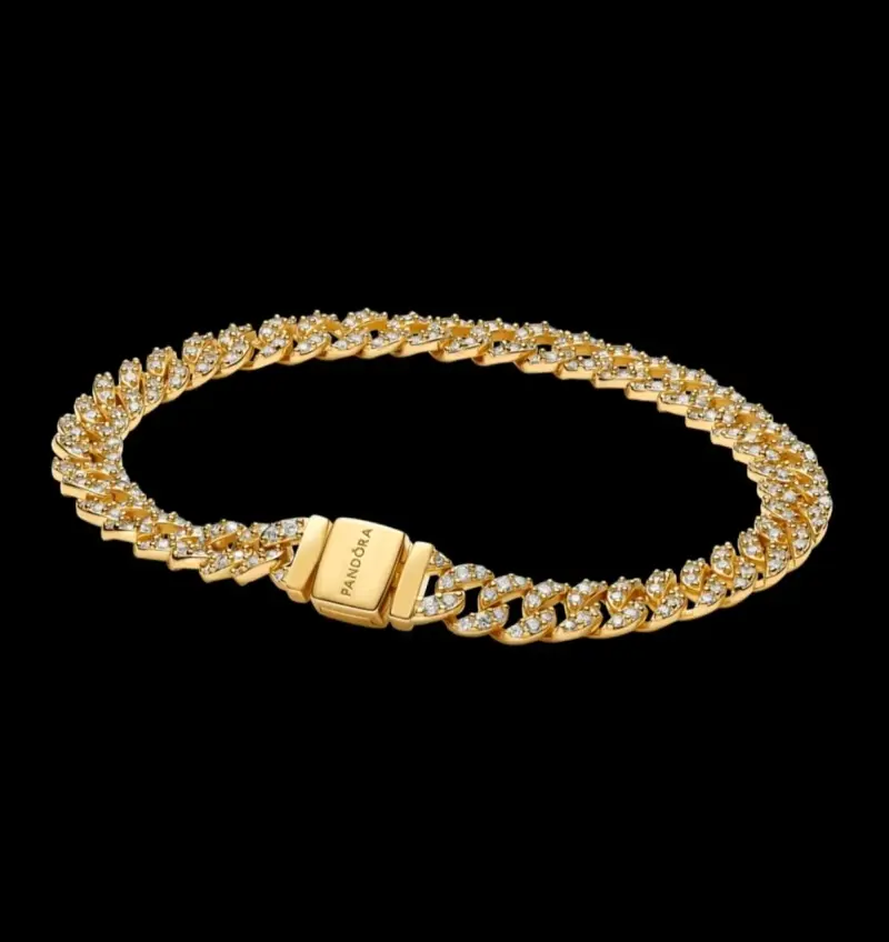 Pulsera Pandora de oro y diamantes talla 19 - 5