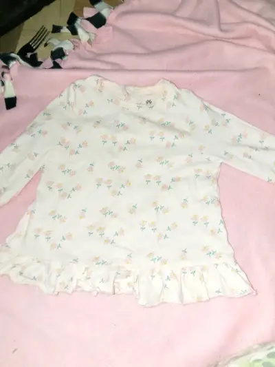 Polera manga larga  de bebé floral talla 6 meses - miniatura 1