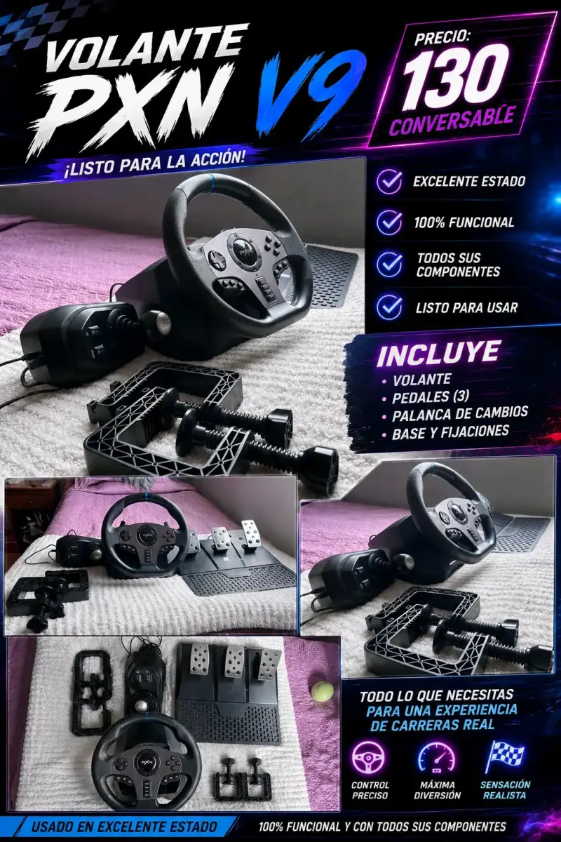 Volante de Carreras PXN V9 con Pedales