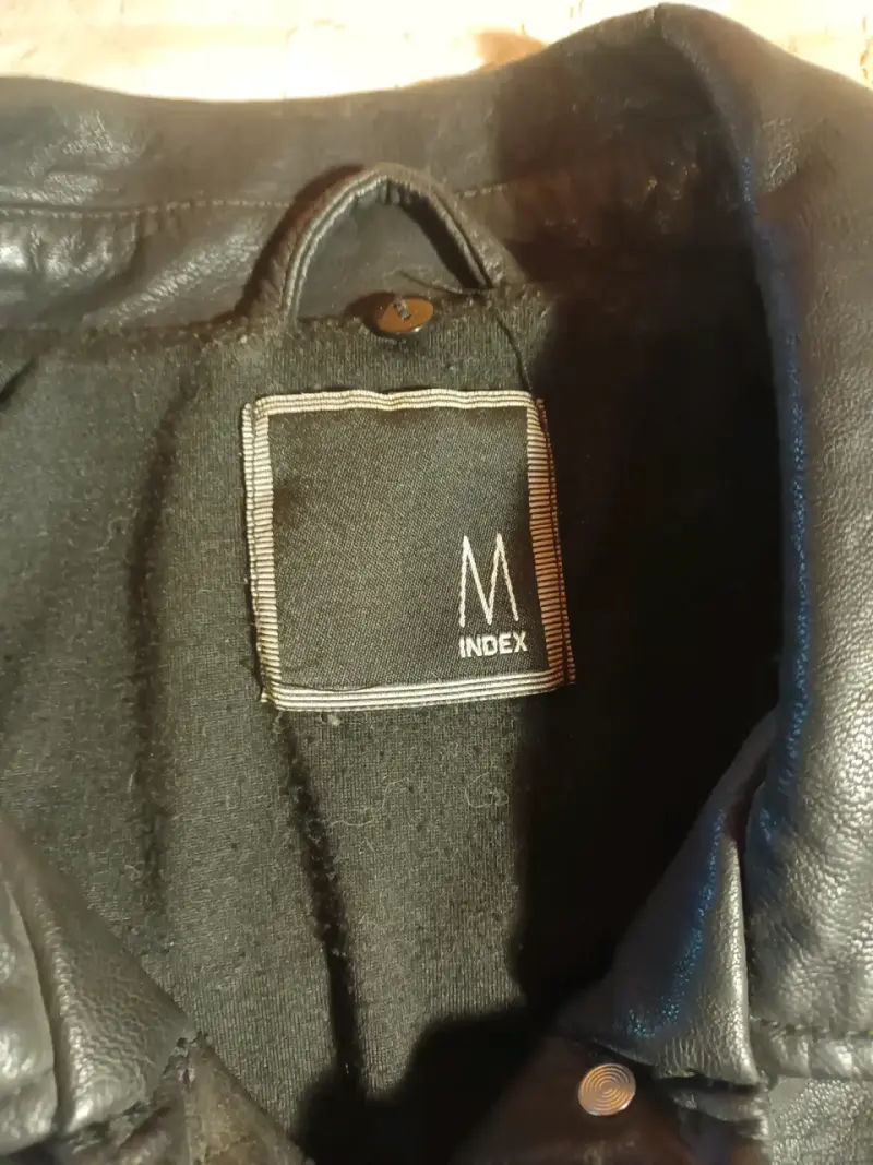 Chaqueta de cuero negra para mujer talla M - 2
