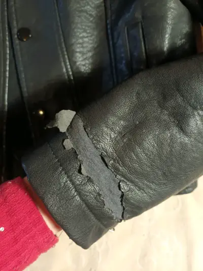 Chaqueta de cuero negra para mujer talla M - miniatura 3