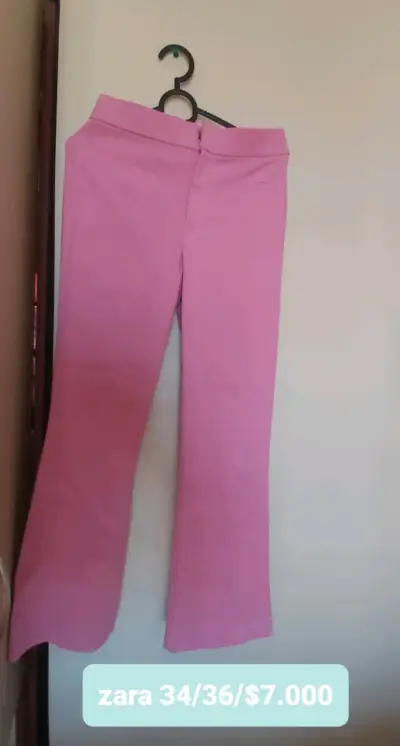 Pantalones rosados Zara talla 34/36 - miniatura 1