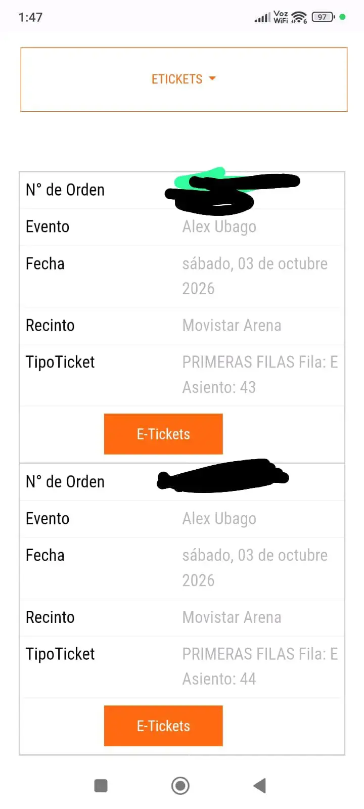 Entradas Alex Ubago Movistar Arena 2026