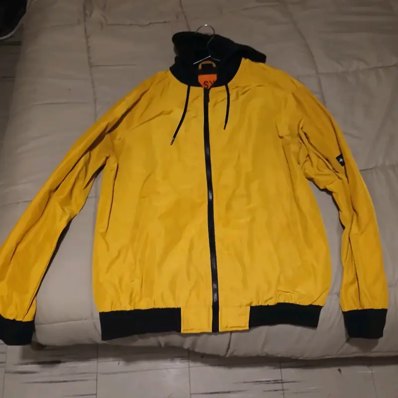 Cortaviento amarillo con capucha para hombre XL - 5