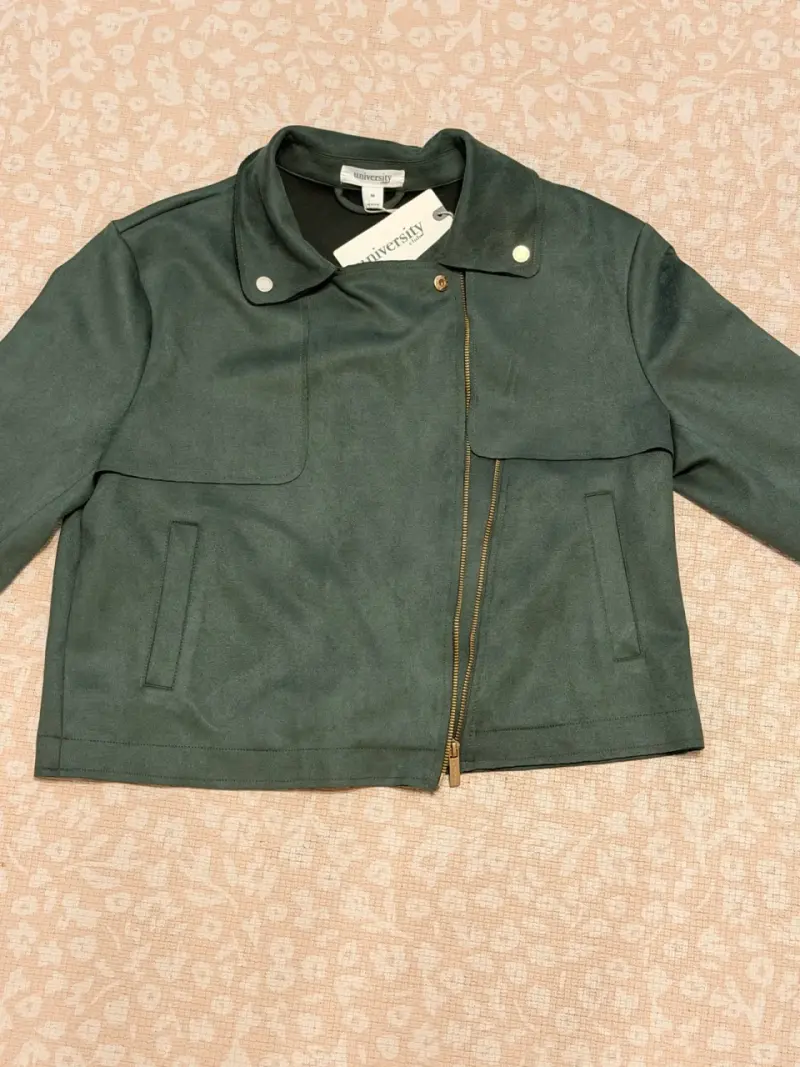 Chaqueta verde estilo biker University