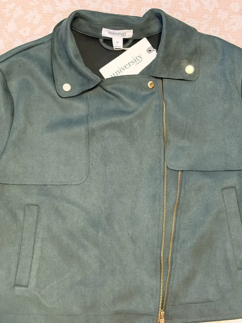 Chaqueta verde estilo biker University - 2