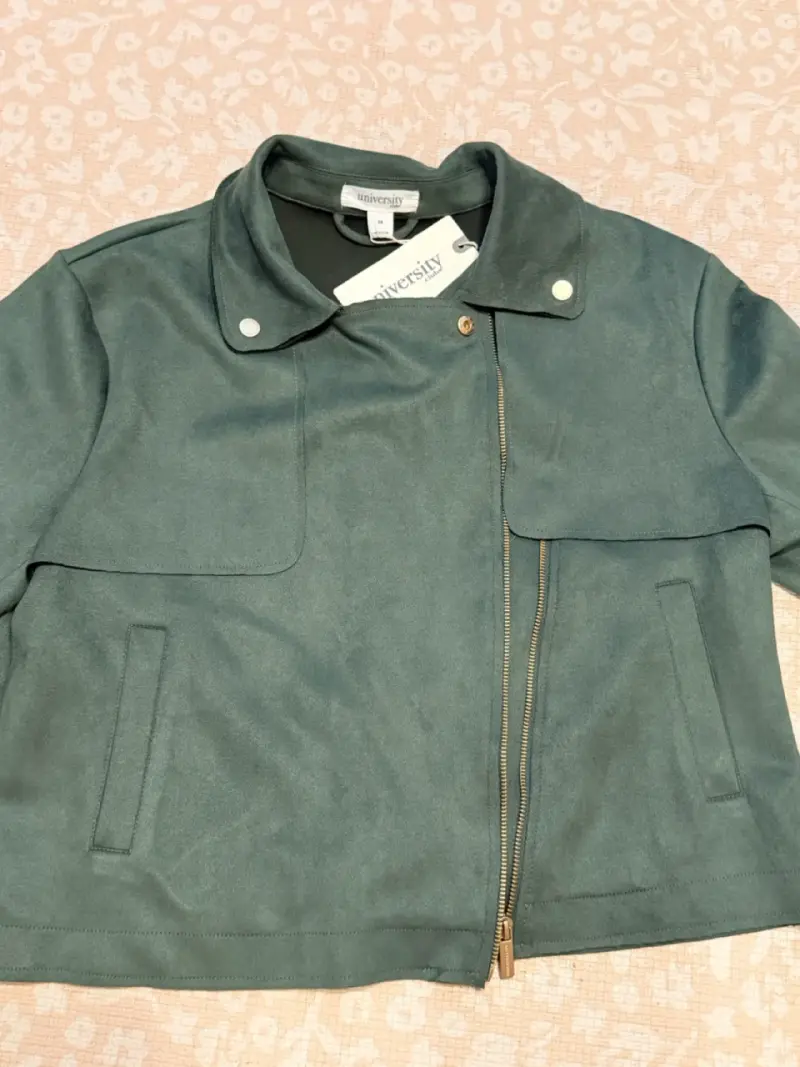 Chaqueta verde estilo biker University - 3