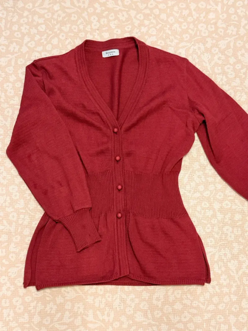 Cardigan rojo de punto para mujer Bonomia