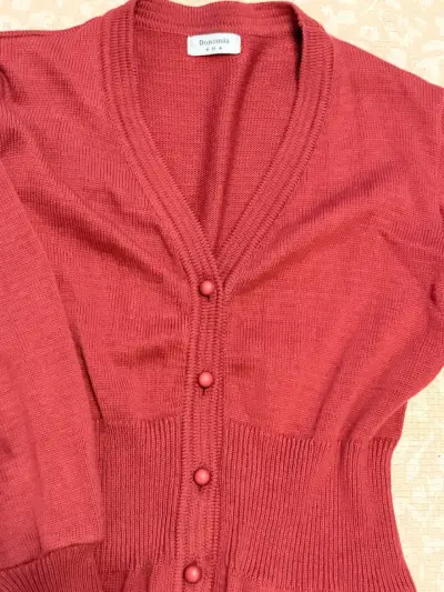 Cardigan rojo de punto para mujer Bonomia - miniatura 2