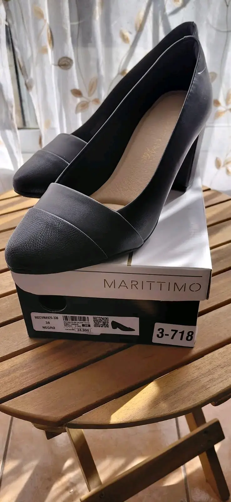 Zapatos de Tacón Negro Marittimo Talla 38 - 1