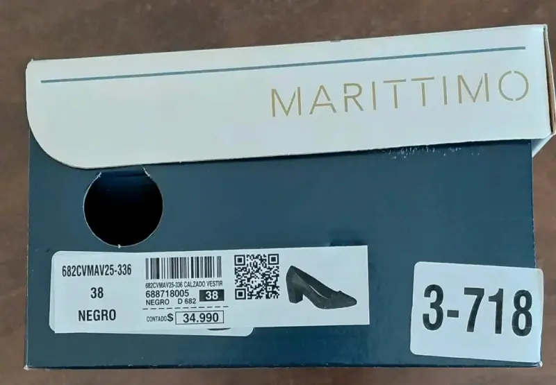 Zapatos de Tacón Negro Marittimo Talla 38 - 3