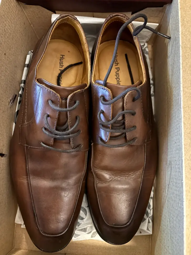 Zapatos de cuero marrón Hush Puppies para hombre - 3