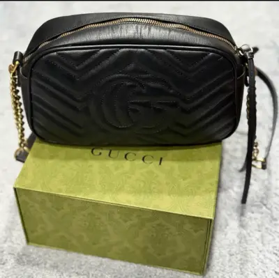 Cartera Gucci Marmont Negra de Cuero - miniatura 1