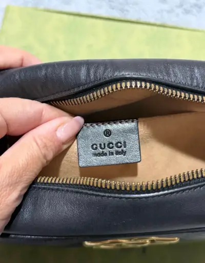 Cartera Gucci Marmont Negra de Cuero - miniatura 3