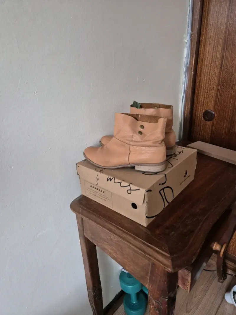 Botas de cuero camel para mujer - 3