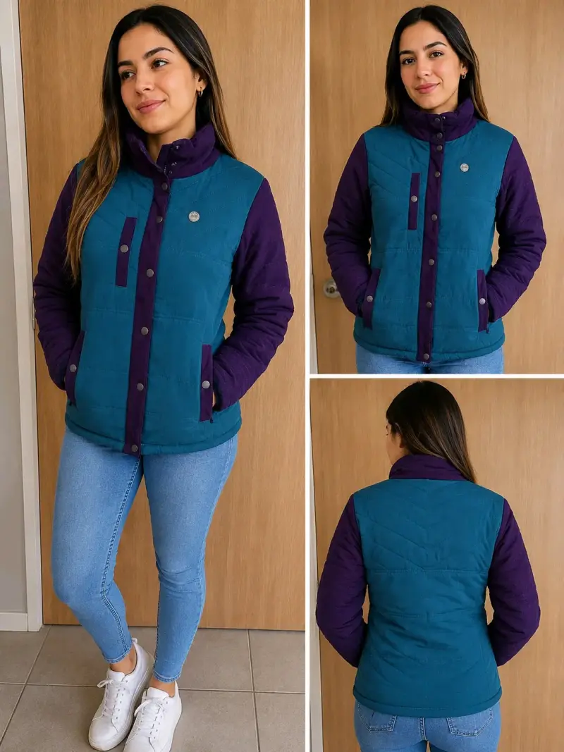 Chaqueta acolchada bicolor para mujer Haka honu - 1