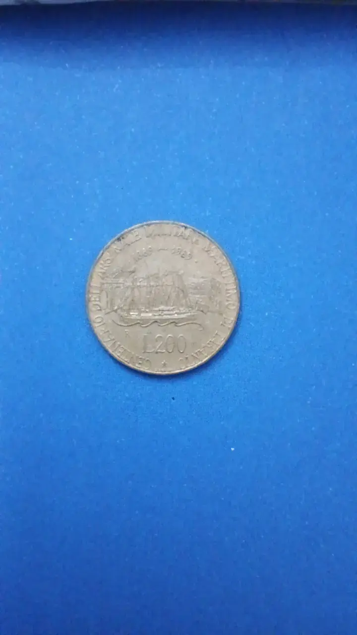 Moneda antigua italiana de colección 200 Liras - 2