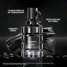 Perfume All Black con notas de cardamomo y tonka