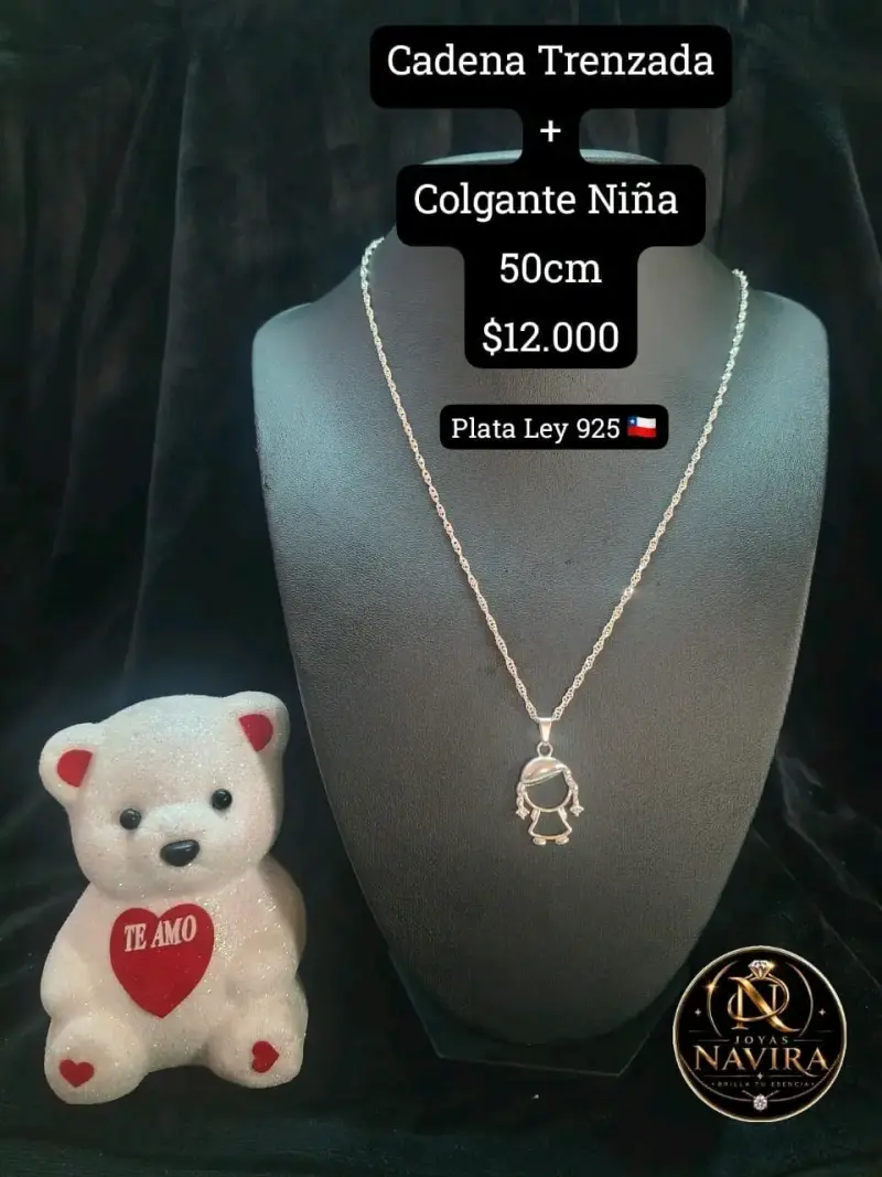 Cadena de Plata 925 con Colgante Variado 50cm - 1