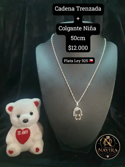 Cadena de Plata 925 con Colgante Variado 50cm - miniatura 1