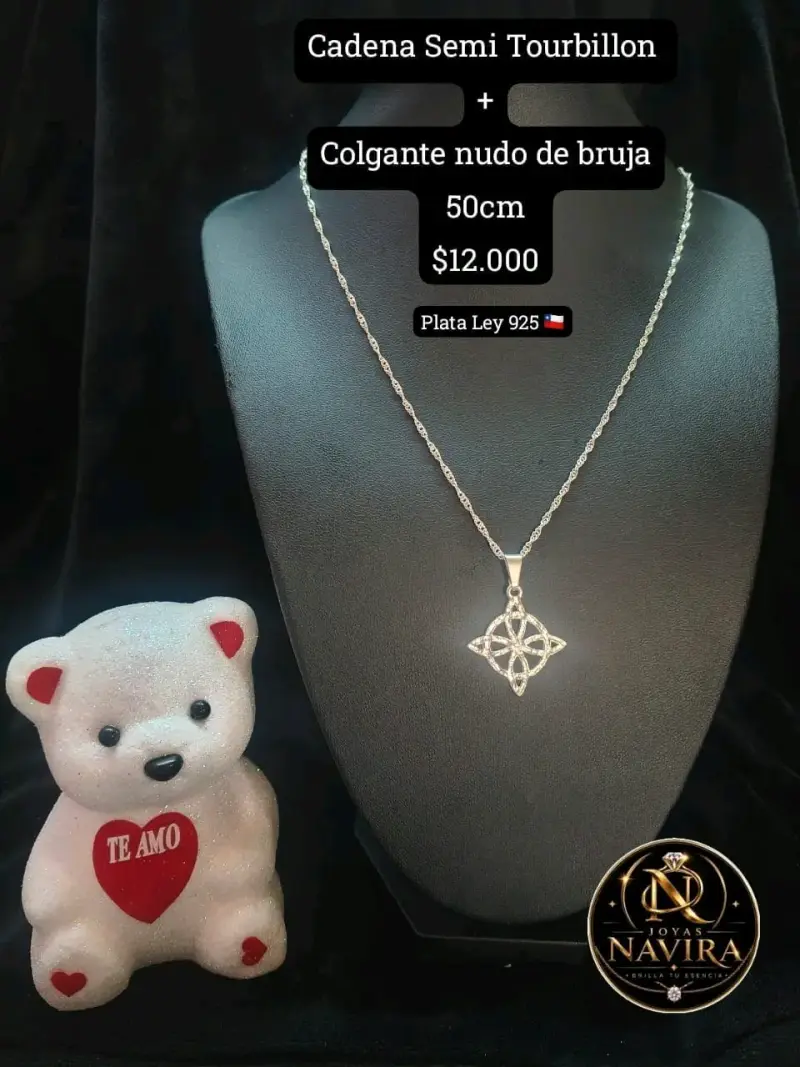 Cadena de Plata 925 con Colgante Variado 50cm - 4