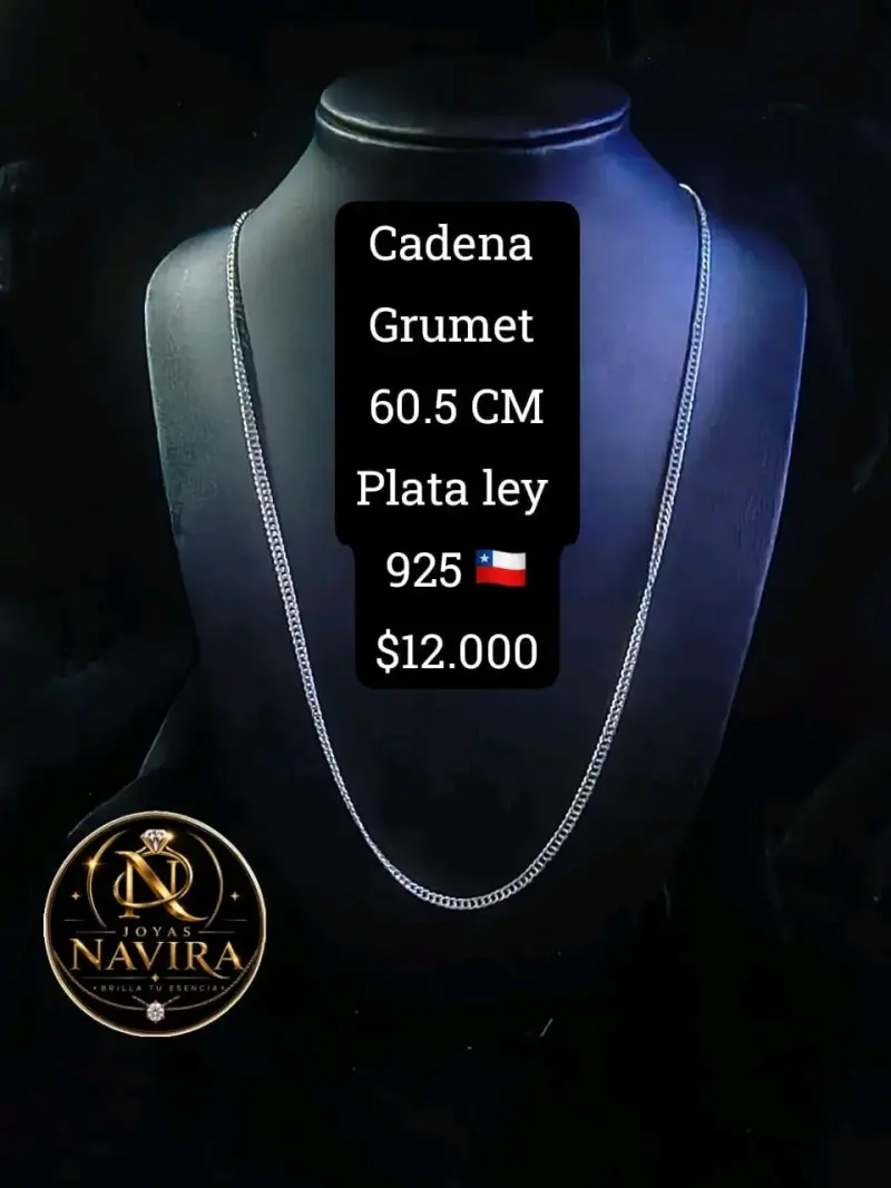 Cadena de Plata 925 Grumet 60.5 cm - 1