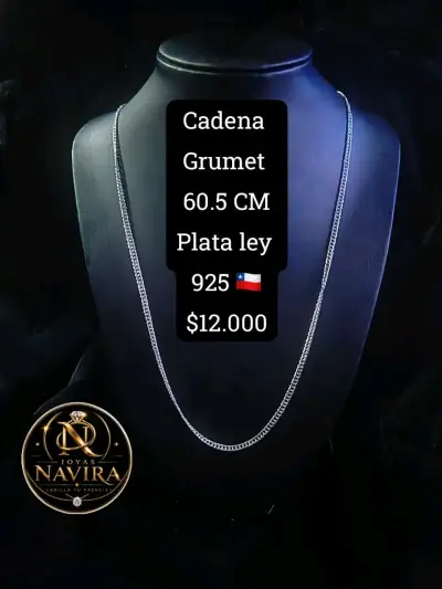 Cadena de Plata 925 Grumet 60.5 cm - miniatura 1