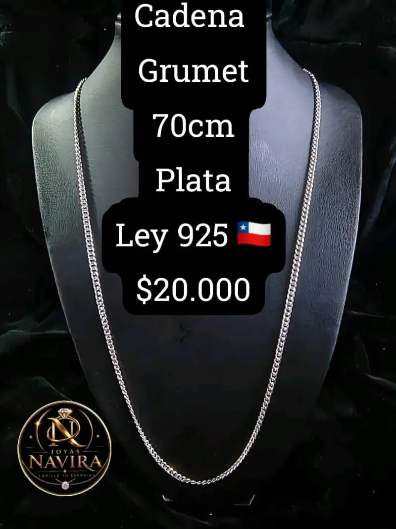 Cadena de Plata Grumet 70cm Ley 925 - 1