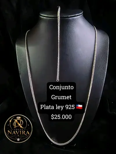 Cadena de Plata Grumet 70cm Ley 925 - miniatura 2