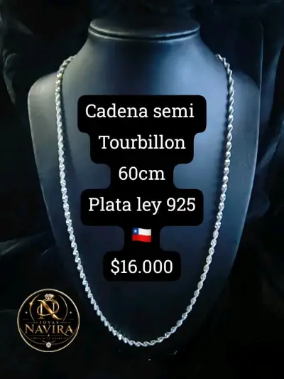 Cadena de Plata Grumet 70cm Ley 925 - miniatura 3