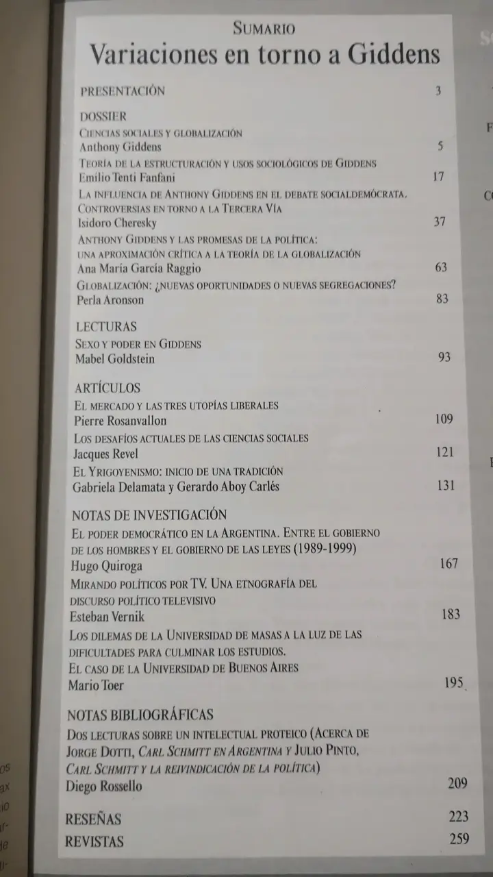 Revista Sociedad: Variaciones en torno a Giddens - 6