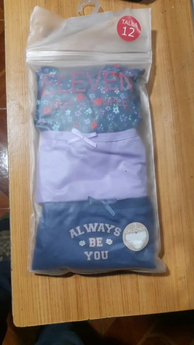 Pack de 3 calzones para niña talla 12