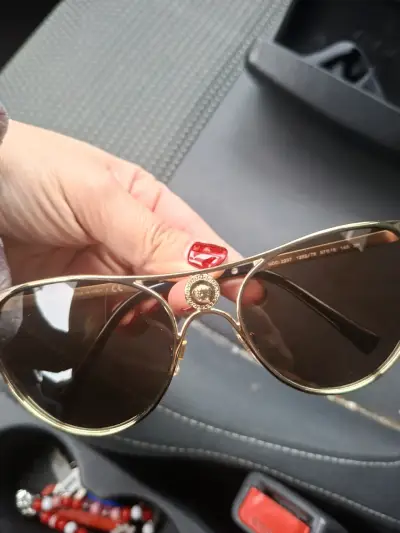Gafas de sol Versace doradas con estuche original - miniatura 5