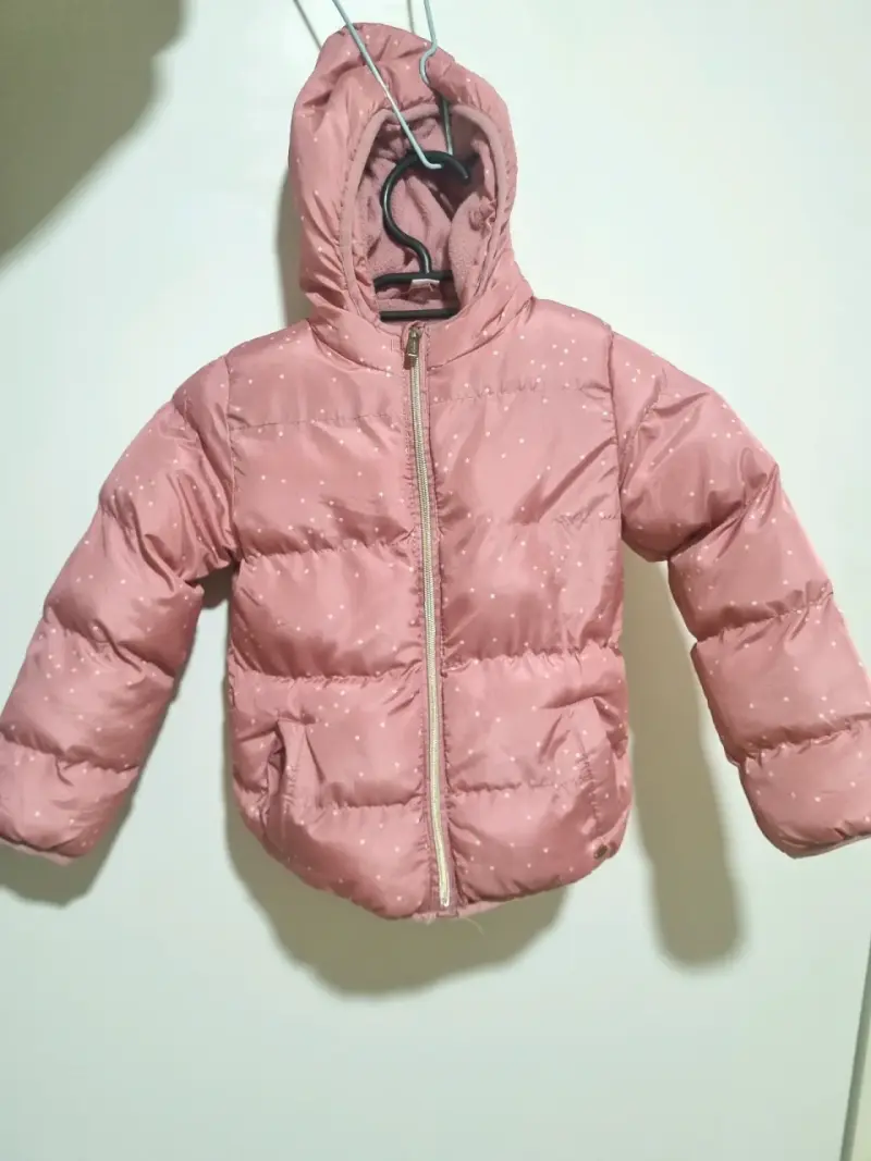 Parka Opaline rosada de niña con capucha - 1